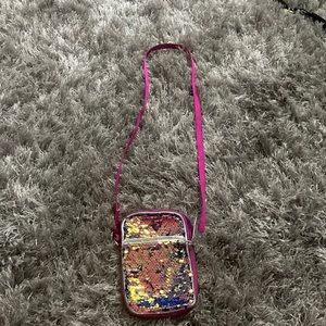 Sequin pink and purple purse
